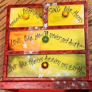 2/$30 🔥 Rustic hand painted jewelry box love